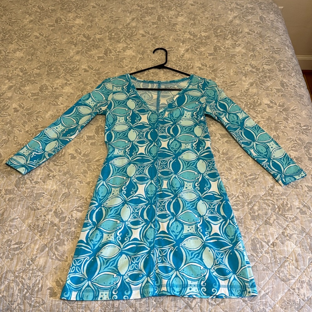 Lilly Pulitzer Fish Pima Cotton T-Shirt Dress Women’s Size XS